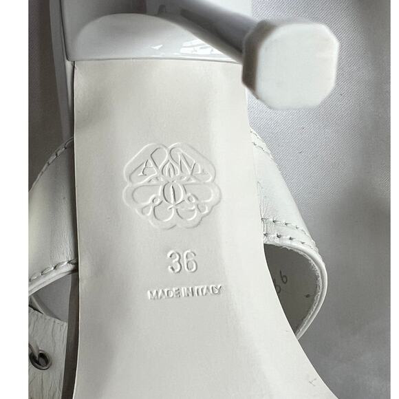Alexander McQueen White Double Buckle Punk Mules Size IT 36 - Picture 7 of 10